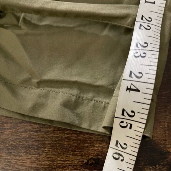 Zara Pants Womens size large Olive Green Paperbag Waist Belted Tapered Cargo NWT - Picture 12 of 14
